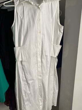 project RUNWAY White Button Up Sleeveless Shirt Dress/Coat or Jacket Size L